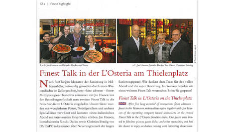 Finest Talk in der L'Osteria am Thielenplatz