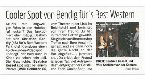 Cooler Spot von Bendig für's Best Western